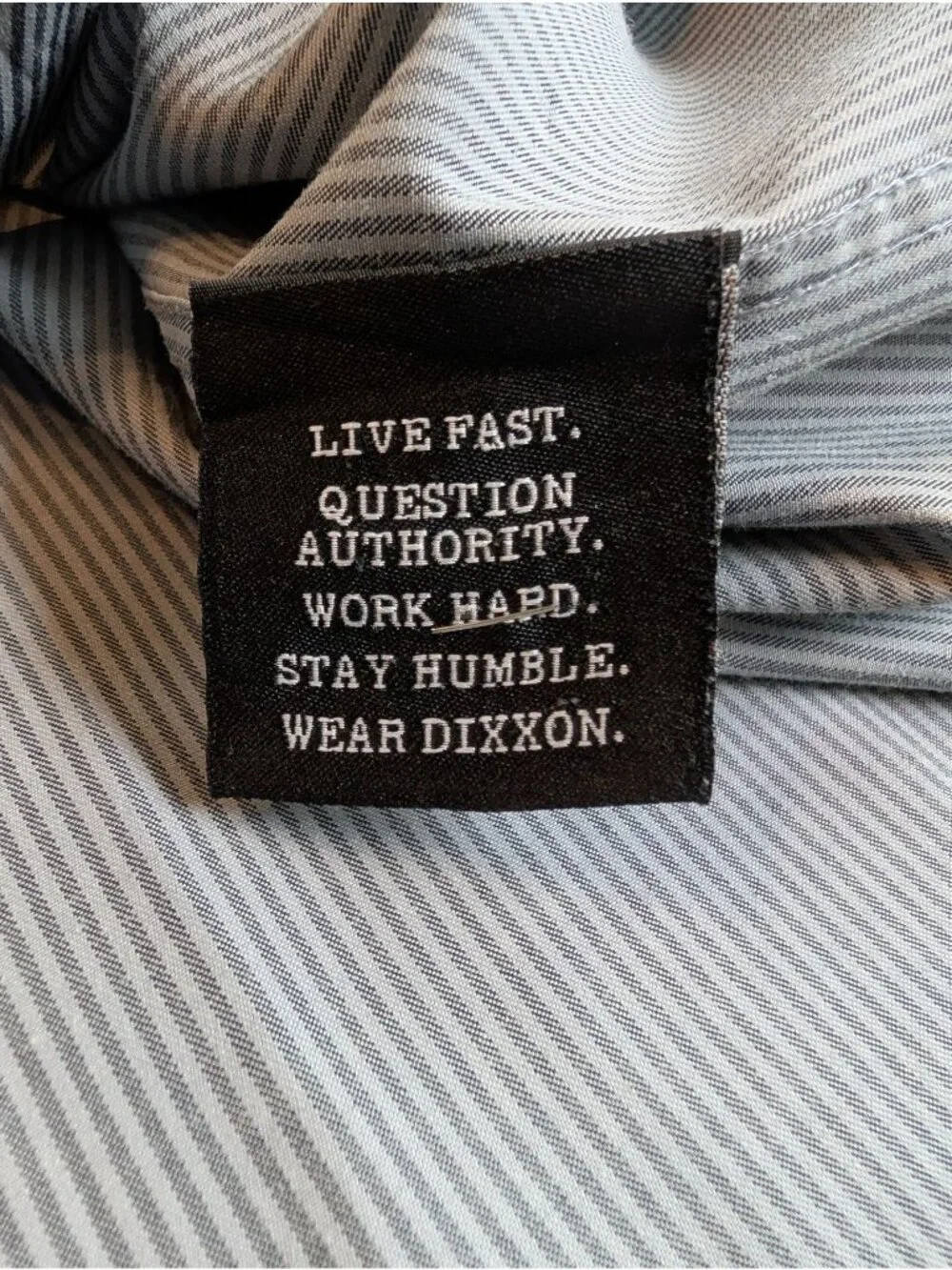 Dixxon Workforce Mens M Gray Striped Work Shirt Mechanic Utility Short Sleeve